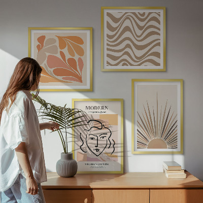Compoziție de tablouri pentru perete Forme pastelate boho de soare
