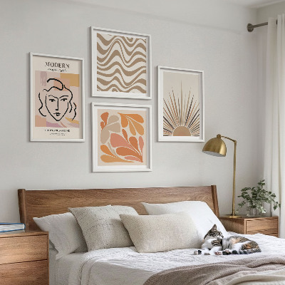 Compoziție de tablouri pentru perete Forme pastelate boho de soare