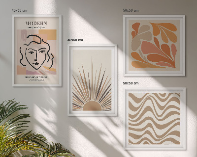 Compoziție de tablouri pentru perete Forme pastelate boho de soare