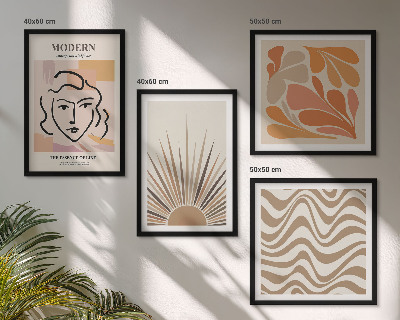 Compoziție de tablouri pentru perete Forme pastelate boho de soare