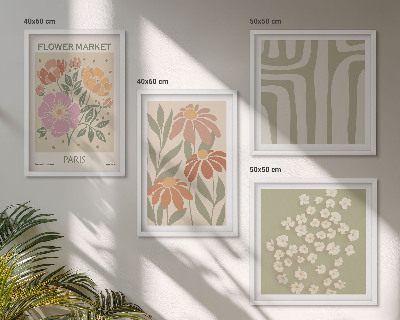 Set tablouri gata de agățat Motive botanice minimalism parizian