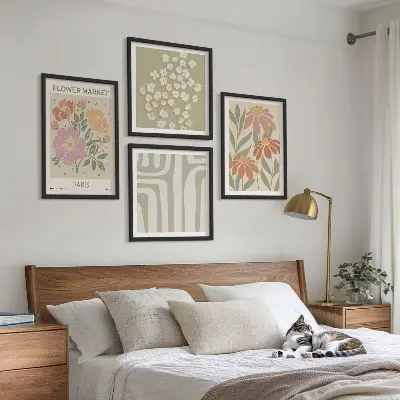 Set de tablouri decorative gata de agățat cu motive botanice în stil minimalism parizian