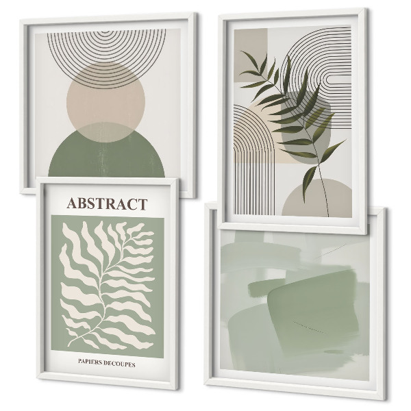 Compoziție de tablouri pentru perete Abstracțiuni botanice boho