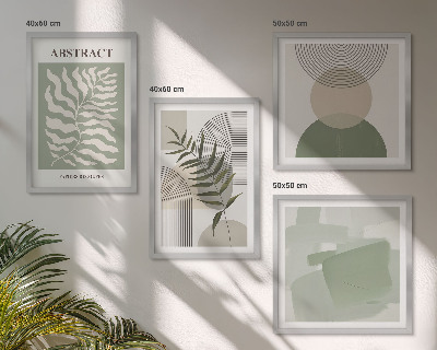Compoziție de tablouri pentru perete Abstracțiuni botanice boho