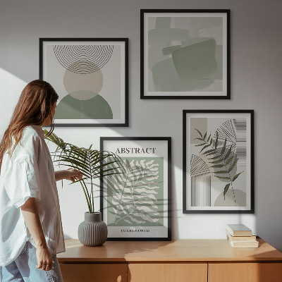 Compoziție de tablouri pentru perete Abstracțiuni botanice boho
