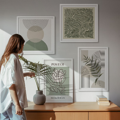 Set tablouri gata de agățat Modele botanice geometrice
