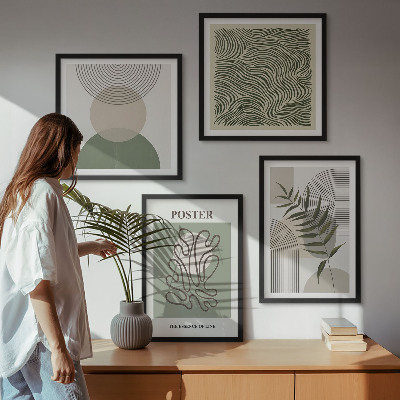 Set tablouri gata de agățat Modele botanice geometrice