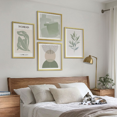 Compoziție de tablouri pentru perete Grafică abstractă elegantă a plantelor