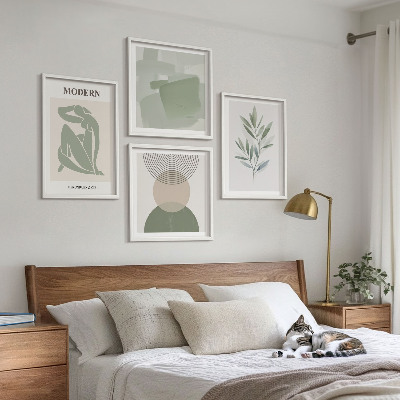 Compoziție de tablouri pentru perete Grafică abstractă elegantă a plantelor