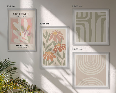 Compoziție de tablouri pentru perete Forme abstracte de plante
