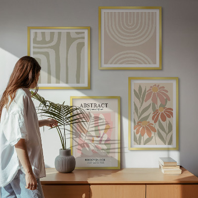 Compoziție de tablouri pentru perete Forme abstracte de plante