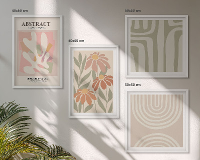 Compoziție de tablouri pentru perete Forme abstracte de plante