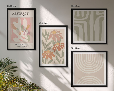 Compoziție de tablouri pentru perete Forme abstracte de plante