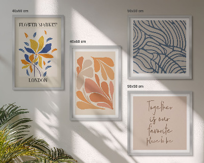 Compoziție de tablouri pentru perete Flori abstracte moderne