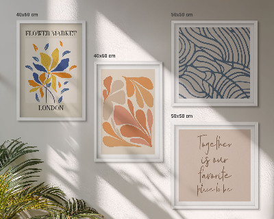 Compoziție de tablouri pentru perete Flori abstracte moderne