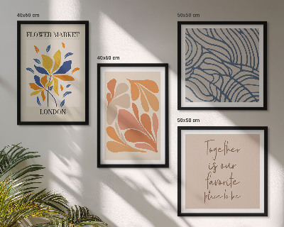 Compoziție de tablouri pentru perete Flori abstracte moderne