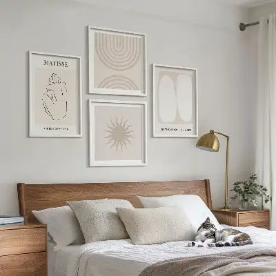 Set de tablouri gata de agățat cu design de linii minimaliste elegante