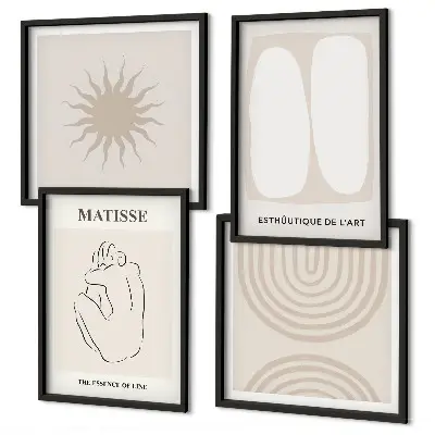 Set de tablouri gata de agățat cu design de linii minimaliste elegante