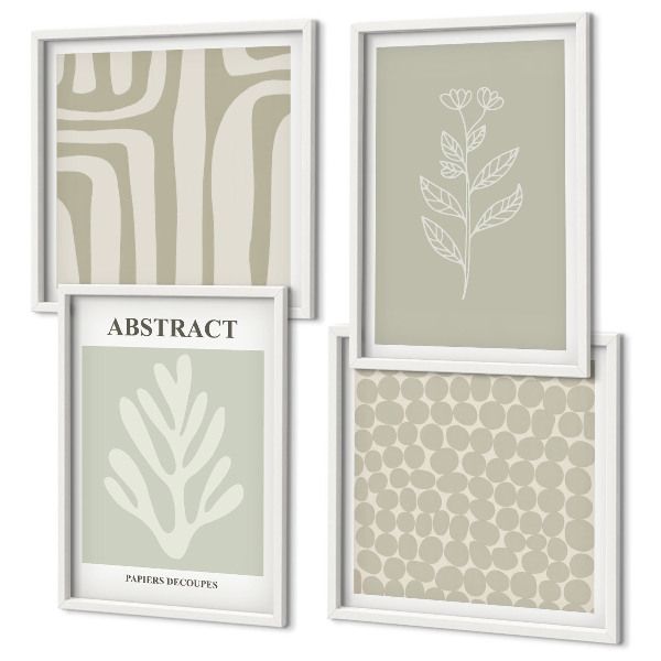 Set tablouri gata de agățat Modele abstracte de plante
