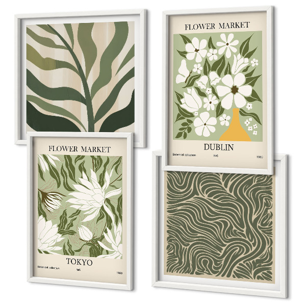 Compoziție de tablouri pentru perete Decorațiuni boho cu modele de plante