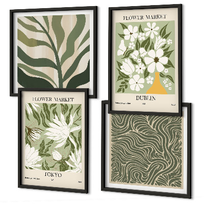 Compoziție de tablouri pentru perete Decorațiuni boho cu modele de plante