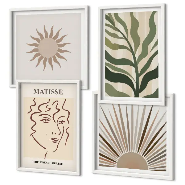 Set tablouri modele abstracte cu plante gata de agățat