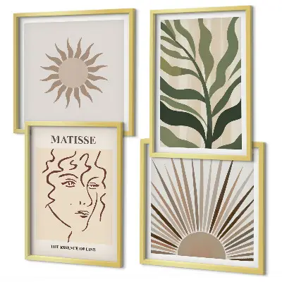 Set tablouri modele abstracte cu plante gata de agățat
