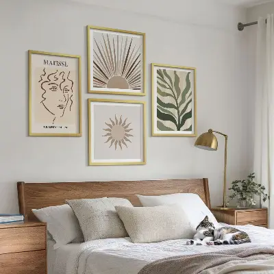 Set tablouri modele abstracte cu plante gata de agățat