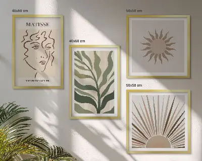 Set tablouri modele abstracte cu plante gata de agățat