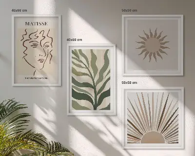 Set tablouri modele abstracte cu plante gata de agățat