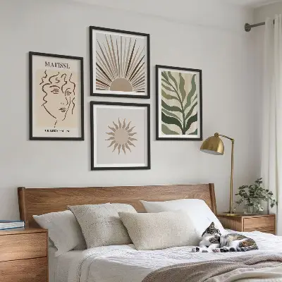 Set tablouri modele abstracte cu plante gata de agățat