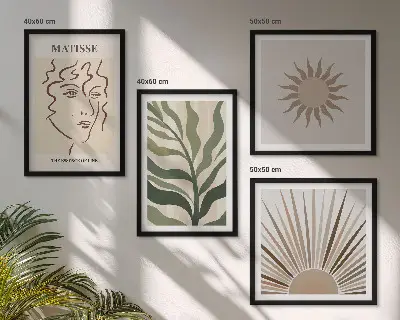 Set tablouri modele abstracte cu plante gata de agățat