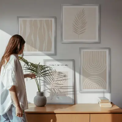 Set de tablouri abstracte în stil boho gata de agățat