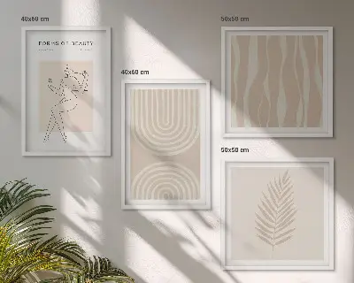 Set de tablouri abstracte în stil boho gata de agățat