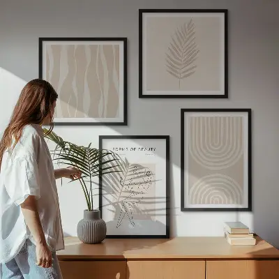 Set de tablouri abstracte în stil boho gata de agățat
