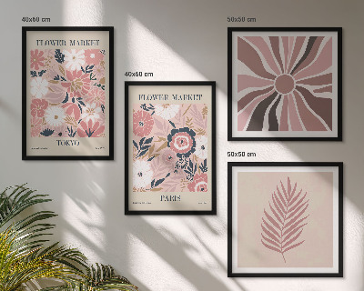 Compoziție de tablouri pentru perete Modele florale frunze geometrie
