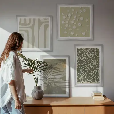 Set de tablouri gata de agățat cu modele boho abstracte