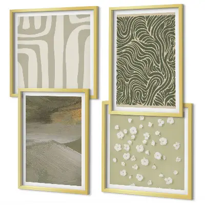Set de tablouri gata de agățat cu modele boho abstracte