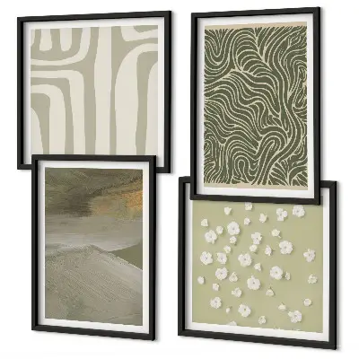 Set de tablouri gata de agățat cu modele boho abstracte