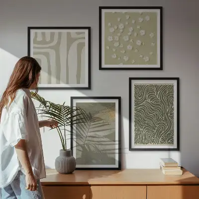 Set de tablouri gata de agățat cu modele boho abstracte