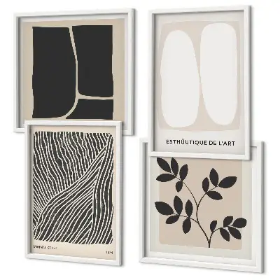 Set de tablouri decorative pentru perete cu modele minimaliste de plante