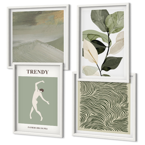 Set tablouri gata de agățat Modele abstracte de plante