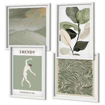 Set tablouri gata de agățat Modele abstracte de plante