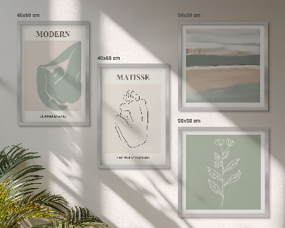 Set tablouri gata de agățat Forme abstracte de plante
