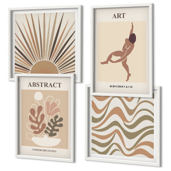 Compoziție de tablouri pentru perete Modele abstracte boho Matisse