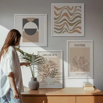 Set de tablouri cu forme abstracte gata de agățat