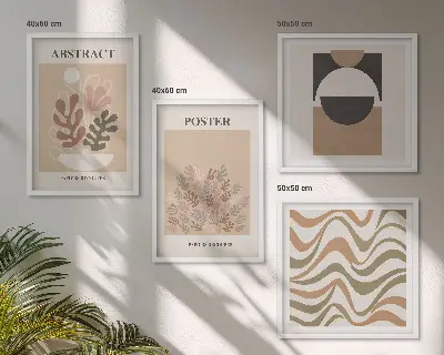 Set de tablouri cu forme abstracte gata de agățat