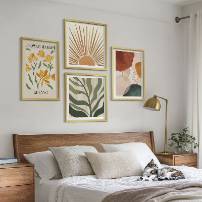Compoziție de tablouri pentru perete Motive florale abstracte