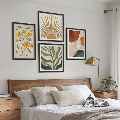 Compoziție de tablouri pentru perete Motive florale abstracte