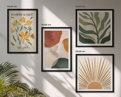 Compoziție de tablouri pentru perete Motive florale abstracte